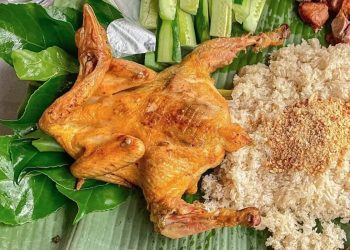 Gà nướng chấm muối cheo