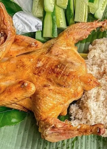 Gà nướng chấm muối cheo